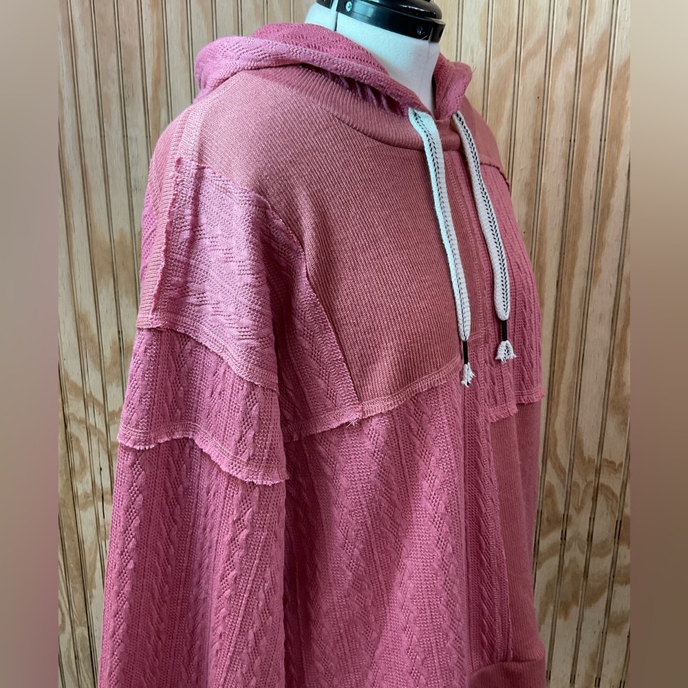 Pol Dusty Rose Patchwork Hoodie - image 2